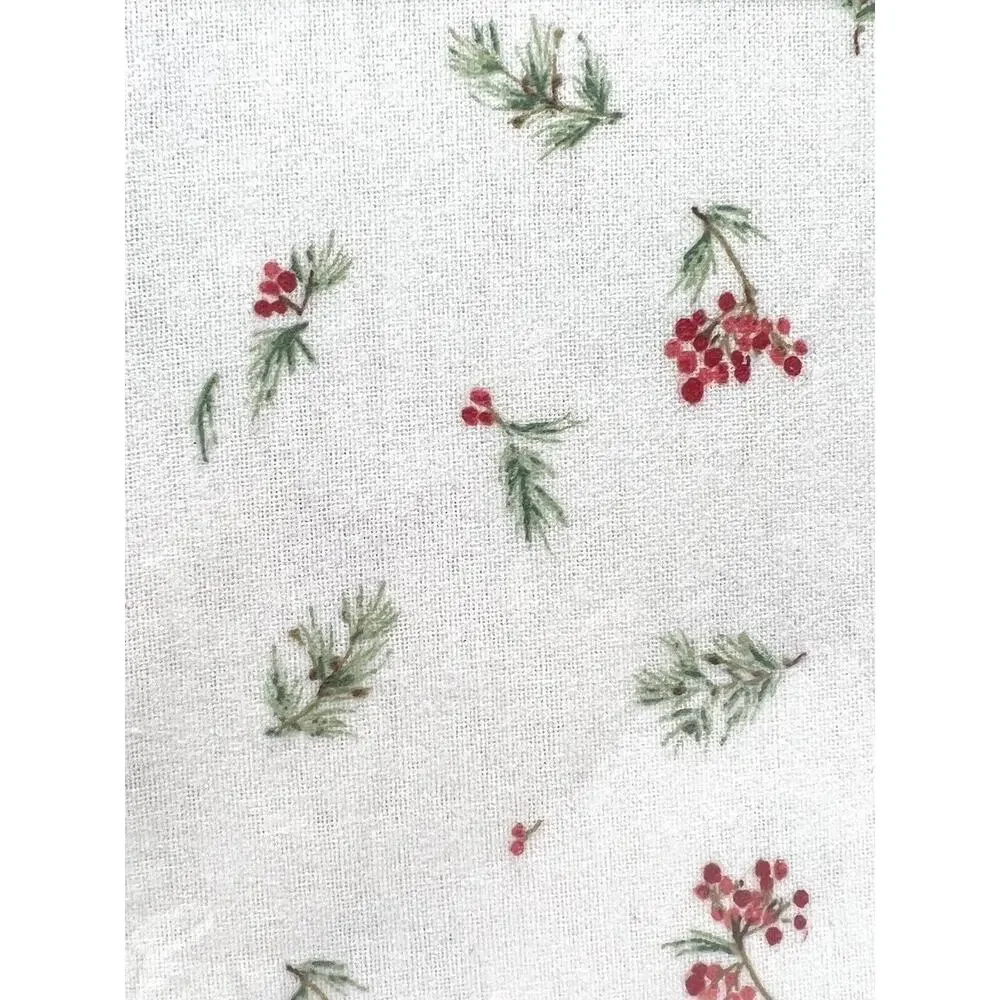 Ralph Lauren Christmas Mackenzie Flannel Sheet Set Queen Holiday Holly Mistletoe